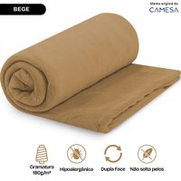 Manta Cobertor Casal 180x220cm Microfibra Soft Macia Camesa - Bege
