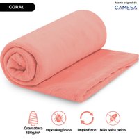 Manta Cobertor Casal 180x220cm Microfibra Soft Macia Camesa - Coral