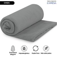 Manta Cobertor Casal 180x220cm Microfibra Soft Macia Camesa - Cinza