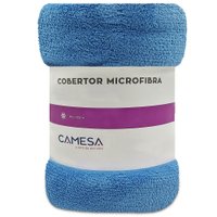 Manta Cobertor Solteiro 150x220cm Microfibra Soft Macia Camesa - AZUL CLARO