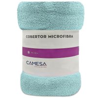 Manta Cobertor Casal 180x220cm Microfibra Soft Macia Camesa - AZUL CLARO