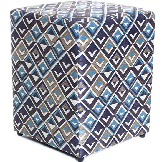 Puff Quadrado 45cm Decorativo Estampado Bf Colchões -AZUL
