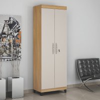 Armário Multiuso Asteca Cinamomo com Off White 2 Portas com Chave ValdeMóveis