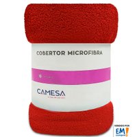 Manta Cobertor Solteiro 150x220cm Microfibra Soft Macia Camesa VERMELHO