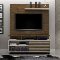 Estante Home Star para TV até 60 Polegadas 1 Porta Deslizante Ipê com Off White ValdeMóveis