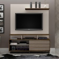 Estante Home Star para TV até 60 Polegadas 1 Porta Deslizante Off White com Ipê ValdeMóveis
