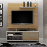 Estante Home Star para TV até 60 Polegadas 1 Porta Deslizante Cinamomo com Off White ValdeMóveis