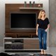 Estante Home Star Para TV Até 60 Polegadas 1 Porta Chocolate/Off White Valdemóveis