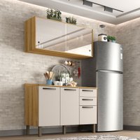 Cozinha Compacta Valencia com Vidro 2 Peças 5 Portas 2 Gavetas Salleto Moveis