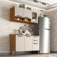 Cozinha Compacta Valencia com Vidro 2 Peças 6 Portas 2 Gavetas Salleto Moveis