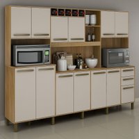 Cozinha Compacta Ágata Cinamomo com Off White 12 Portas ValdeMóveis