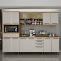 Cozinha Tarantela 5 Peças Cinamomo com Off White ValdeMóveis