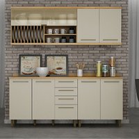Cozinha Tarantela 4 Peças Cinamomo com Off White ValdeMóveis