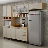 Cozinha Pérola 4 Peças Cinamomo com Off White ValdeMóveis