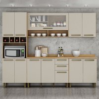 Cozinha Pérola 5 Peças Cinamomo com Off White ValdeMóveis