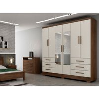 Guarda Roupa C/ Espelho 6 Portas 6 Gavetas Encant Novo Horizonte