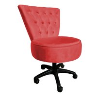 Cadeira Mocho Capitonê Elegância Veludo Vermelho Base Giratória - Pallazio