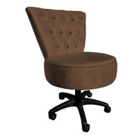 Cadeira Mocho Capitonê Elegância Veludo Marrom Base Giratória - Pallazio