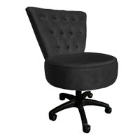 Cadeira Mocho Capitonê Elegância Veludo Preto Base Giratória - Pallazio