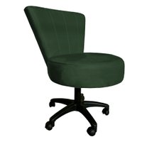 Cadeira Mocho Costurado Elegância Veludo Verde Base Giratória - Verde