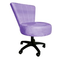 Cadeira Mocho Costurado Elegância Veludo Lilás Base Giratória - Lilás