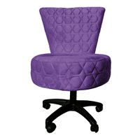 Cadeira Mocho Matelassê Elegância Veludo Roxo Base Giratória - Pallazio
