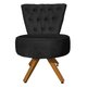 Poltrona Cadeira Decorativa Capitonê Elegância Veludo Preto Base Giratória Castanho - Pallazio