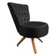 Poltrona Cadeira Decorativa Capitonê Elegância Veludo Preto Base Giratória Castanho - Pallazio