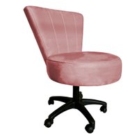 Cadeira Mocho Costurado Elegância Veludo Rosê Base Giratória - Pallazio