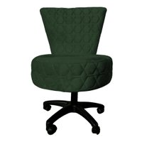 Cadeira Mocho Matelassê Elegância Veludo Verde Base Giratória - Pallazio