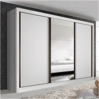 Guarda Roupa Casal Branco com 3 Espelho 3 Portas Minastex