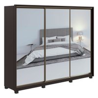 Guarda Roupa Casal com 3 Espelhos 6 Gavetas Spazio Super Glass Móveis Lopas