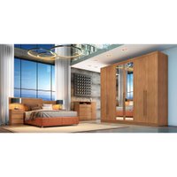 Guarda Roupa Casal 6 Portas 6 Gavetas C/ Espelho Bari Novo Horizonte