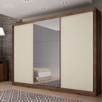 Guarda-Roupa Casal Natus Plus com Espelho 3 Portas e 8 Gavetas Novo Horizonte