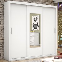 Guarda-Roupa Bahia Com Espelho Branco Carioca Móveis