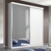 Guarda Roupa Solteiro Salvador Plus Branco 2 Portas de Correr 2 Gavetas e 3 Espelhos Minastex