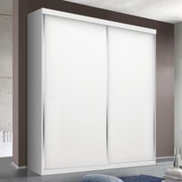 Guarda Roupa Solteiro Salvador Branco 2 Portas de Correr 2 Gavetas Minastex