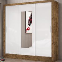 Guarda-Roupa Dubai Com Espelho Demolição/Branco Carioca Móveis