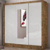Guarda-Roupa Dubai Com Espelho Demolição/Off White Carioca Móveis