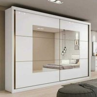 Guarda Roupa Casal Toronto Plus Branco com Espelho 2 Portas e 6 Gavetas Lopas