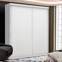 Guarda Roupa Solteiro Kiara Branco 2 Portas de Correr Minastex