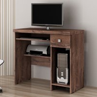 Mesa Para Computador System Em Castanho Com 1 Gaveta ValdeMóveis