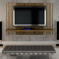 Painel Para TV Bolonha Ipê E Off White Até 47 Polegadas ValdeMóveis