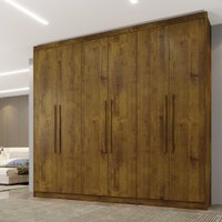 Roupeiro Império Rovere Rustico 6 Portas Benetil Móveis