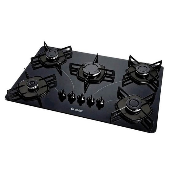 Fogão Cooktop Pop 5 Bocas Acendimento Automático Braslar