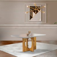 Mesa de Jantar 6 Lugares Barcelona com Tampo de Vidro 160cm Móveis Mix