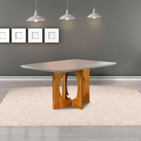 Mesa de Jantar 6 Lugares Barcelona Tampo em Vidro 160cm - Móveis Mix