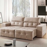 Sofá Madrid 4 Lugares Retrátil Reclinável Suede Mundial Estofados