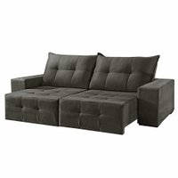 Sofá 3 Lugares Retrátil Reclinável 2,10m Suede Liso Utopia Móveis Mix