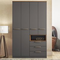 Guarda Roupa com 4 Portas e 3 Gavetas New Conect Santos Andirá